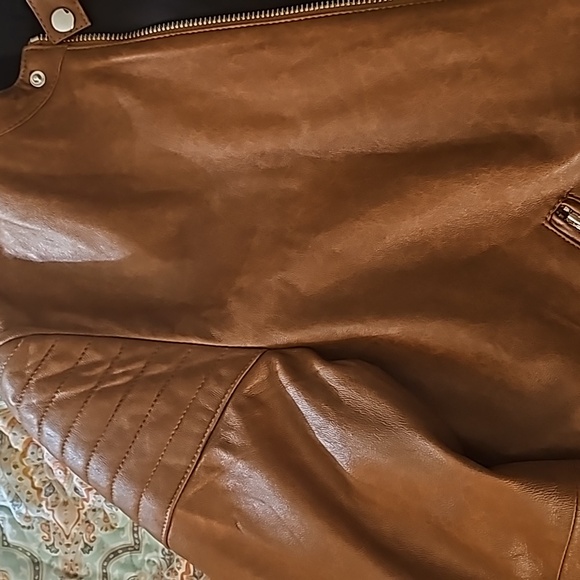 SoftLight light Brown leather jacket. Men's extra large. New never worn without. - Picture 3 of 9